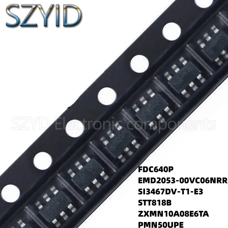 

100PCS SOT23-6 FDC640P EMD2053-00VC06NRR SI3467DV-T1-E3 STT818B ZXMN10A08E6TA PMN50UPE