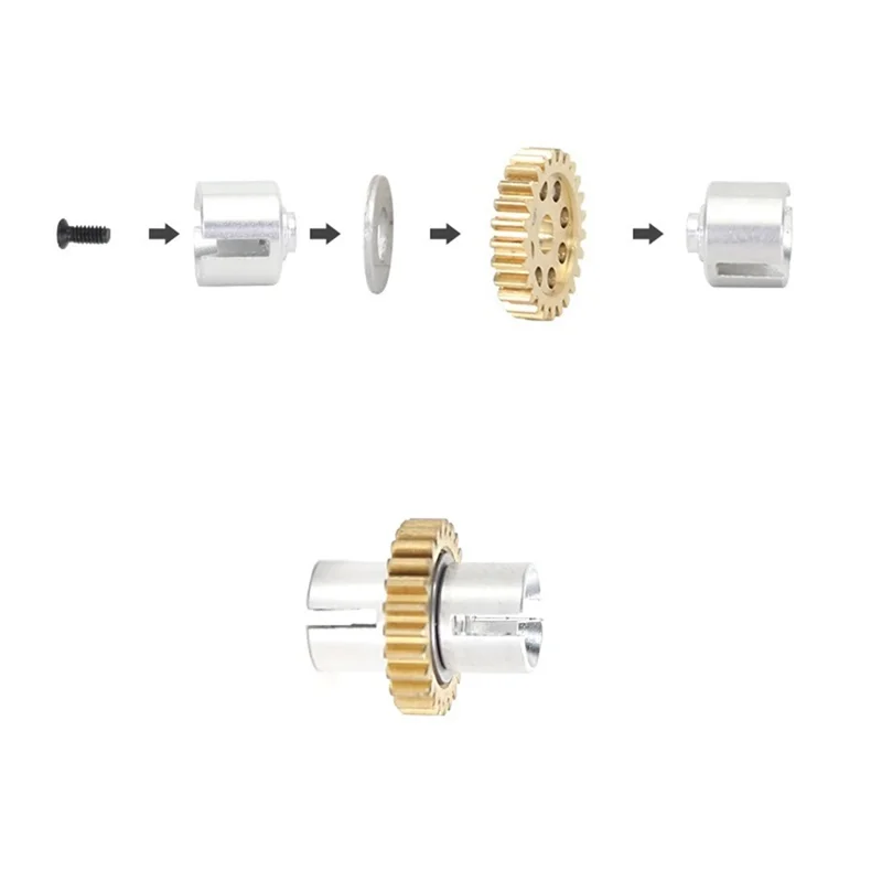 Металлический дифференциал коробки передач в сборе для LDRC AE86 1/18 детали