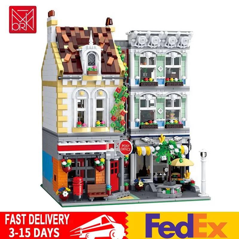 

Compatible with Lego Street View Serie MOC-22101 Modular Post Office Bricks City Architecture Building Blocks Model Toys for Boy
