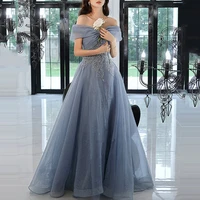 lamya appliques off the shoulder prom dresses long luxury 2022 celebrity evening party gown plus size vestido de noiva