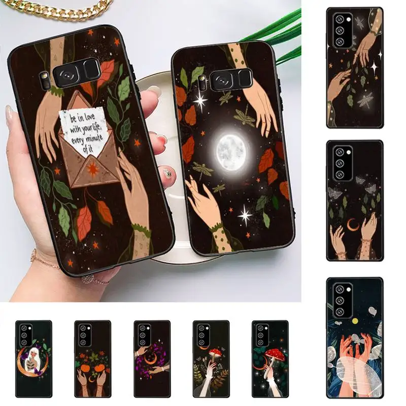 

Witches Moon Tarot Flowers Butterflies Phone Case for Redmi 8 9 9A for Samsung J5 J6 Note9 for Huawei NOVA3E Mate20lite cover