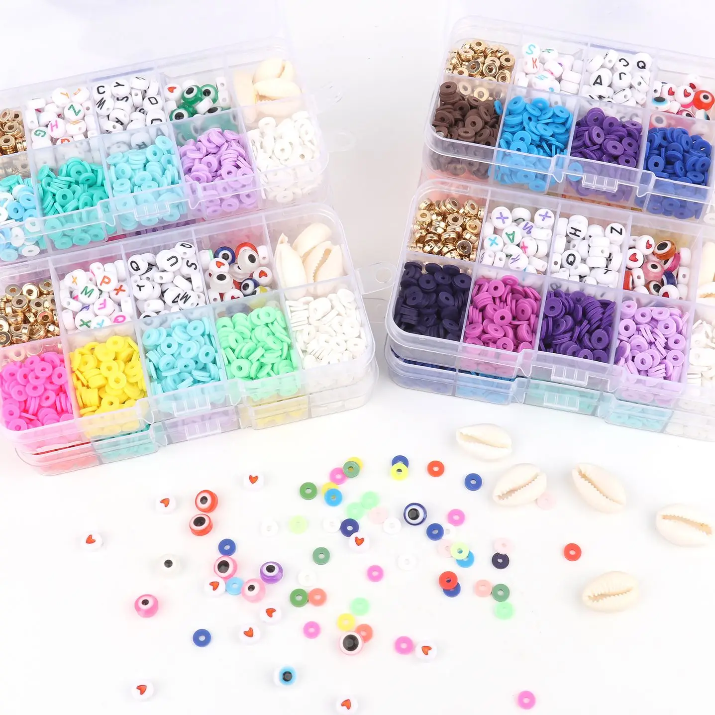 

Бусины из полимерной глины, акриловые смешанные комплекты для изготовления ювелирных изделий, бусины-разделители из мягкой керамики для де...