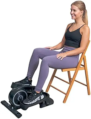 

Desk Elliptical Machine for Home Office, Seated Pedal Exerciser with Silent Resistance, 2-in-1 Elliptical Trainer with Big Disp