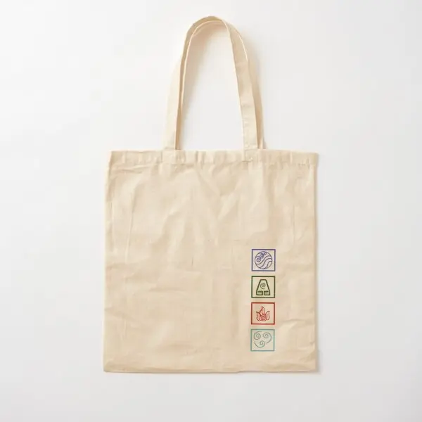 

Avatar Symbols Fanart Cotton Canvas Bag Designer Fabric Travel Shopper Unisex Fashion Casual Handbag Tote Ladies Women Printed
