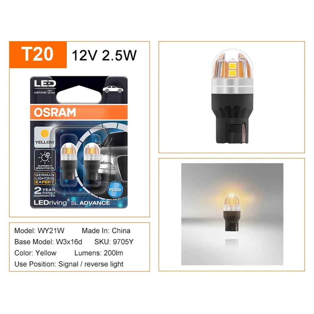 Задний фонарь OSRAM LEDriving SL Advance T20 W21W WY21W W21/5W поворота 7440 7443 9715R 9705Y 9705CW задний тормоз