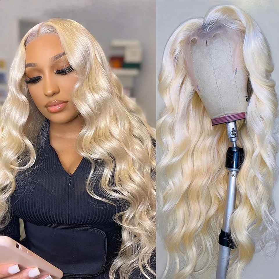 

13x4 13x6 Transparent 613 Lace Frontal Wig Honey Blonde Color Brazilian Remy Body Wave Lace Front Human Hair Wigs for Women