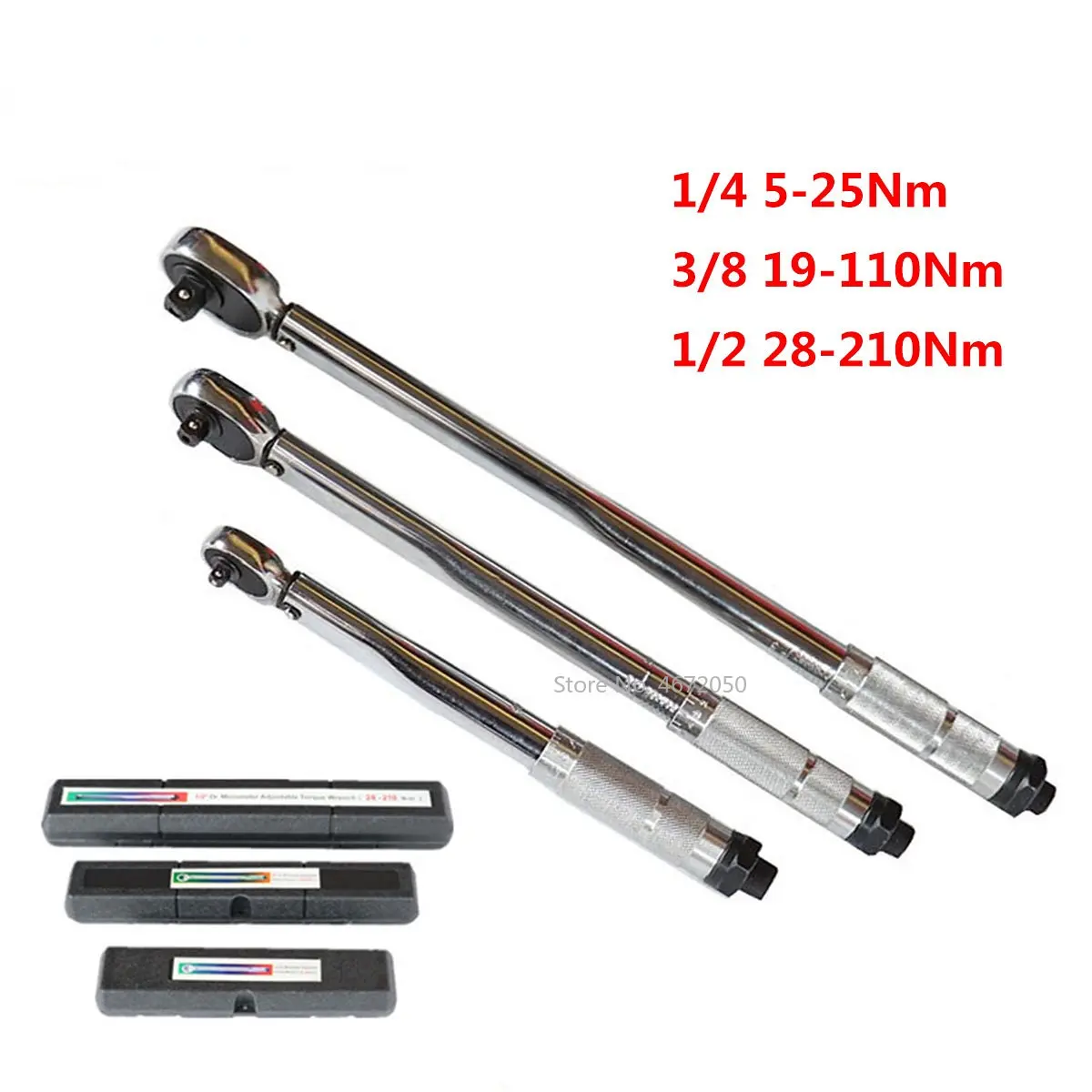 

1pcs 1/4'' 3/8'' 1/2'' Square Drive Torque Wrench Multifunctional 5-210Nm Repair Spanner Mechanism Two-Way Wrench Bicycle Tool