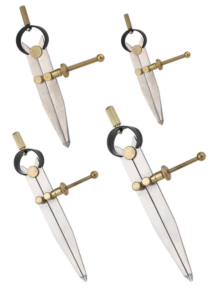 

Four Sizes Adjustable Lockable Steel Divider Wing Spacing Gauge Edge Bracket Drawing Line Edge Keeper Measuring Tool