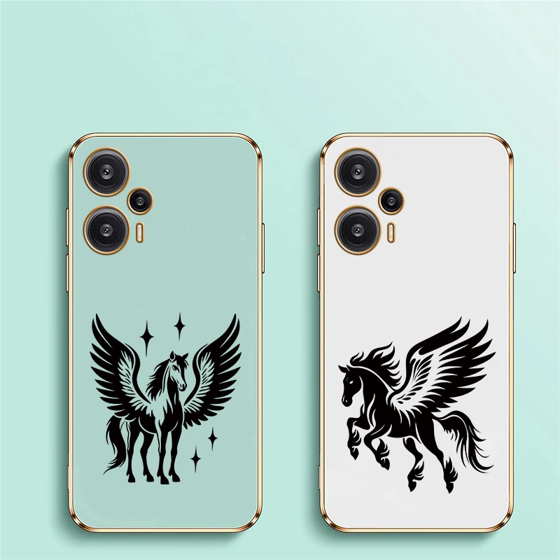 Фото Ультрамягкий чехол из ТПУ для Xiaomi Poco F8, Poco F6 Pro, F5, F3, C40, C31 с роскошным силиконовым покрытием и узором в виде лошади, защитный чехол №2