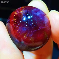 natural cacoxenite auralite 23 purple red sphere ball pendant 20 3mm round gold rutilated bead women men rare aaaaaa