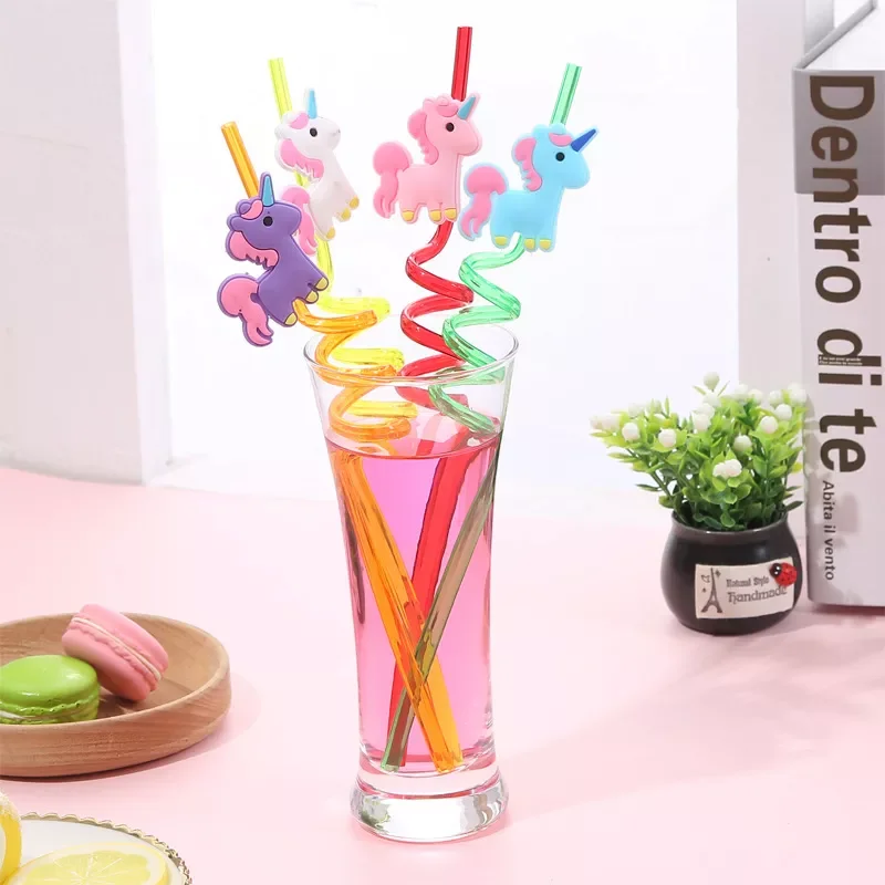 

4pcs Unicorn Party Decorations Unicornio Drinking Straws Wedding Decoration Table Baby Shower Birthday Party Decorations Kids