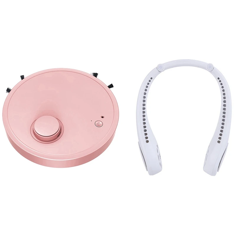 

Шейный вентилятор с Bluetooth, портативный шейный вентилятор + двойные колонки Bluetooth, белый пылесос и робот-пылесос, робот-пылесос