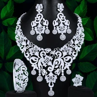 soramoore romantic new luxury gorgeous cz 4pcs necklace earrings jewelry set women wedding sparkly women wedding accessories