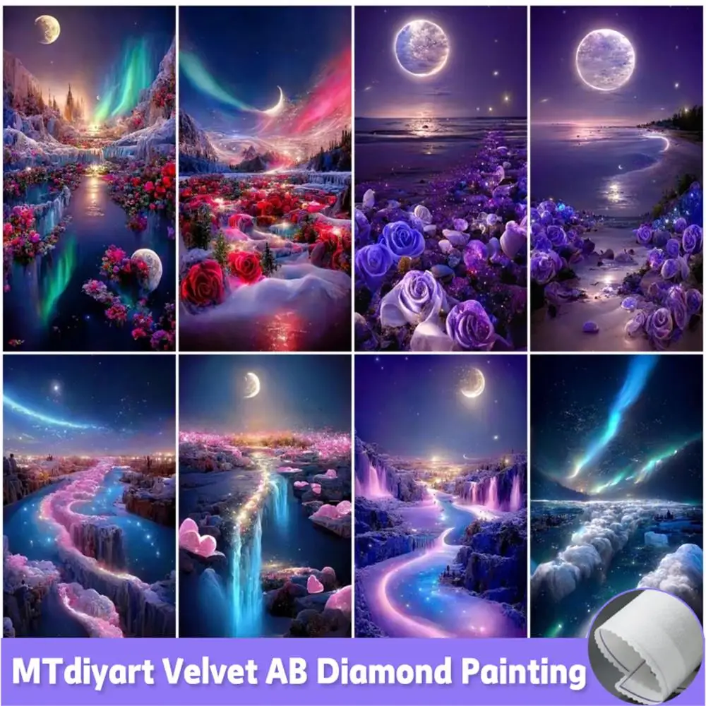 

Fantasy Landscape Aurora 5D DIY Diamond Painting Moon Full Drill Embroidery Needlework Mosaic Flower AB Decor New Arrivals