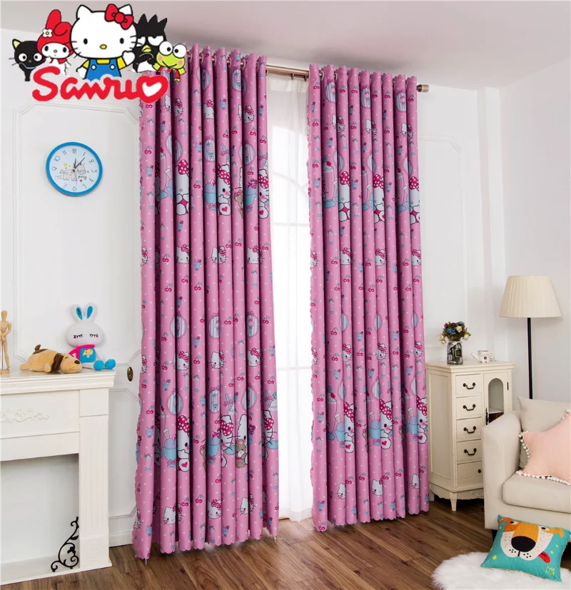 Sanrio Melody Kuromi Hello Kitty Cinnamoroll понравико Мультяшные длинные шторы для детской спальни