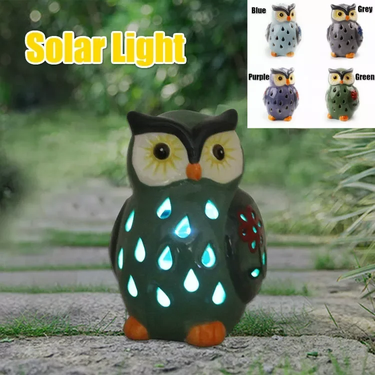 

NEW2022 Solar Powered Owl Light Ceramic Light for Deck Yard Garden Home Pathway Landscape for Decoration Home Decor
