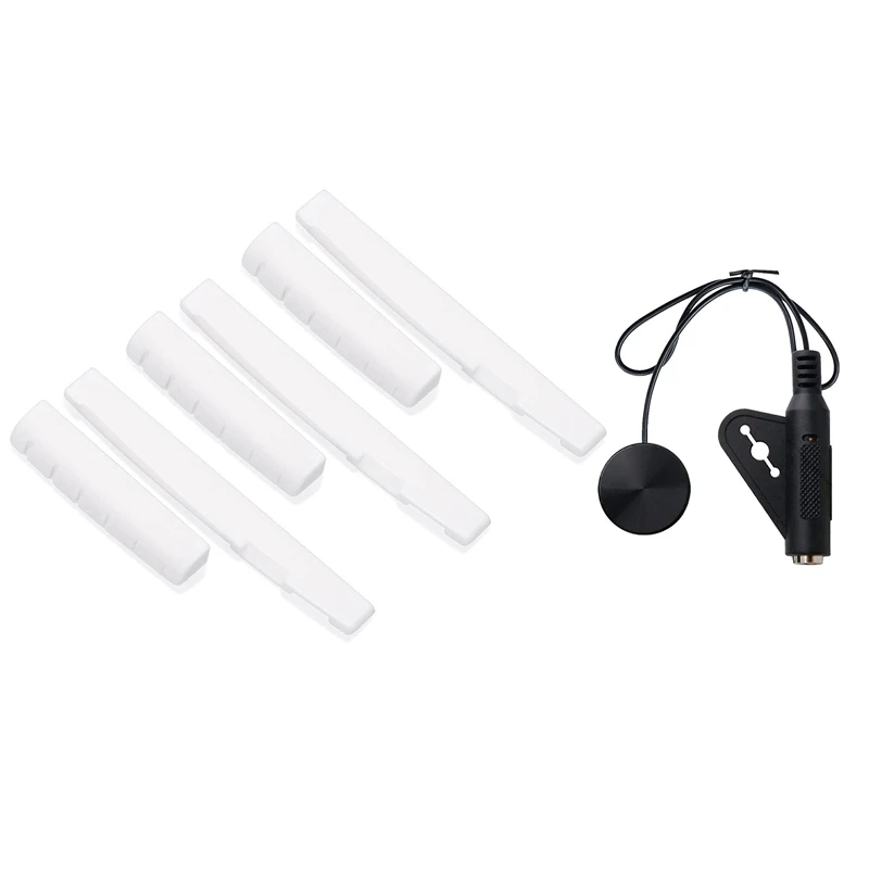 

6Pcs Guitar Nut And Acoustic Bridge With Acoustic Guitar Pickup Piezo Contact Pickup