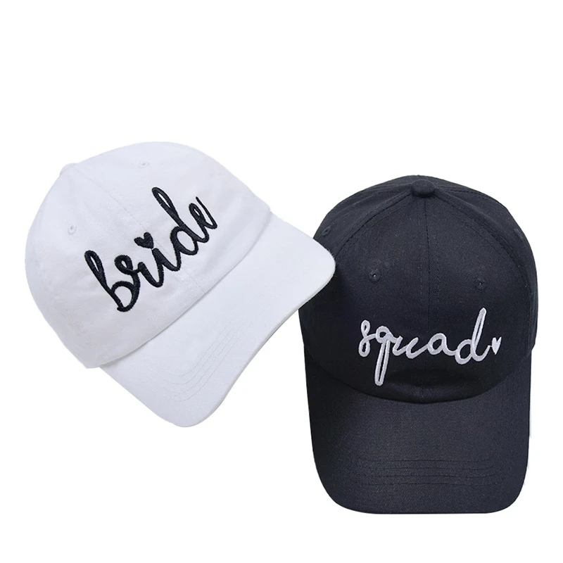 

Bride Squad Letter Embroidery Party Sun Protection Baseball Cap Shade Adjustable Unisex Spring Summer Snapback Dad Hat