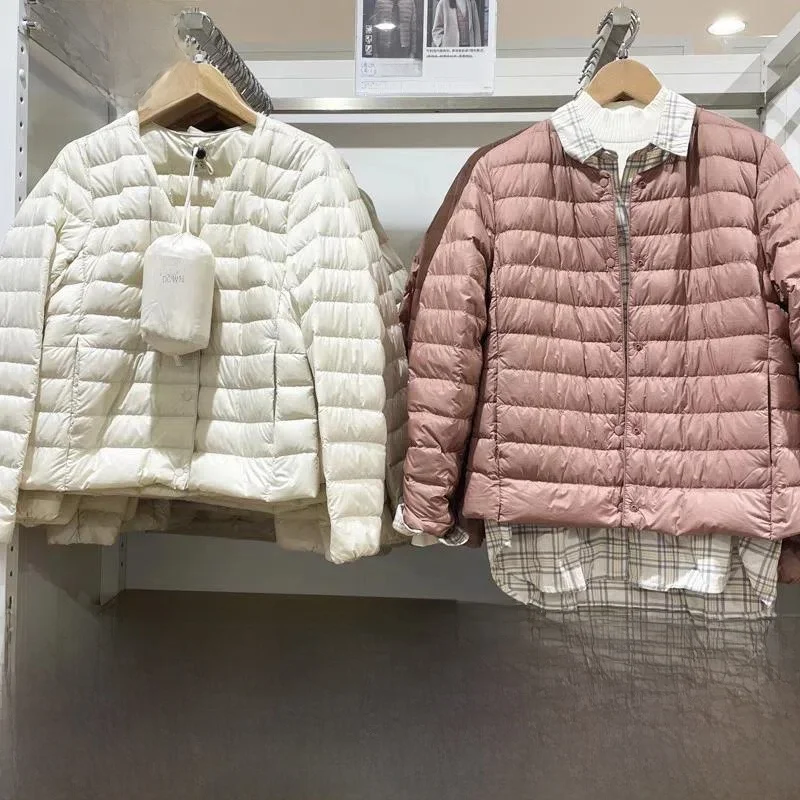 Tang Shi up Desso New Lightweight Down jacket Women Liner round Neck Warm Autumn and Winter Slim fit Plus size Outerwear