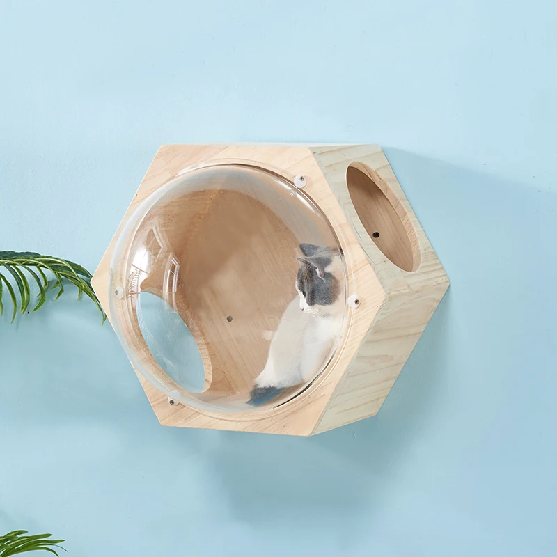 

Настенная деревянная кровать для кошек, домик для кошек, башня, космическая капсула, рамка для скалолазания, игрушка для котят, лестница для ...