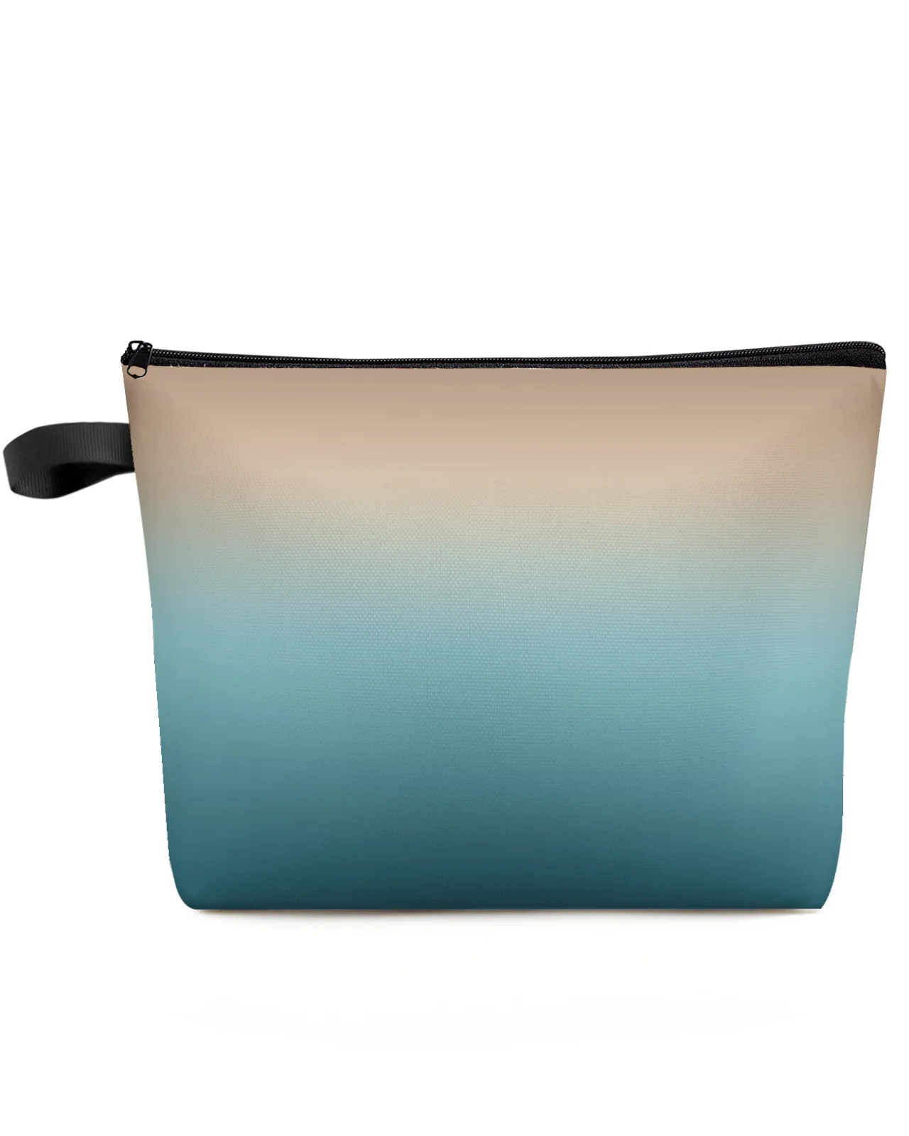 

Turquoise Brown Gradient Large Capacity Travel Cosmetic Bag Portable Makeup Storage Pouch Women Waterproof Pencil Case