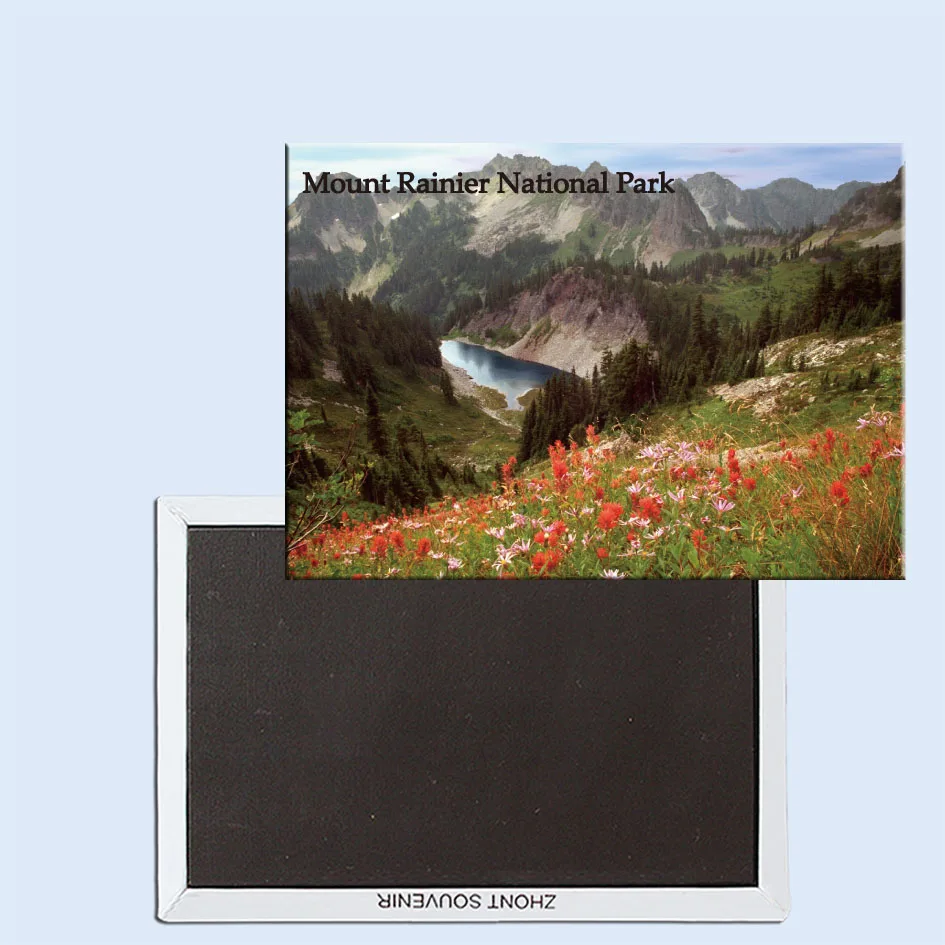 Cliff Lake and the Tatoosh Range, Mount Rainier National Park, Washington,Refrigerator magnet,Tourist souvenirs,24698