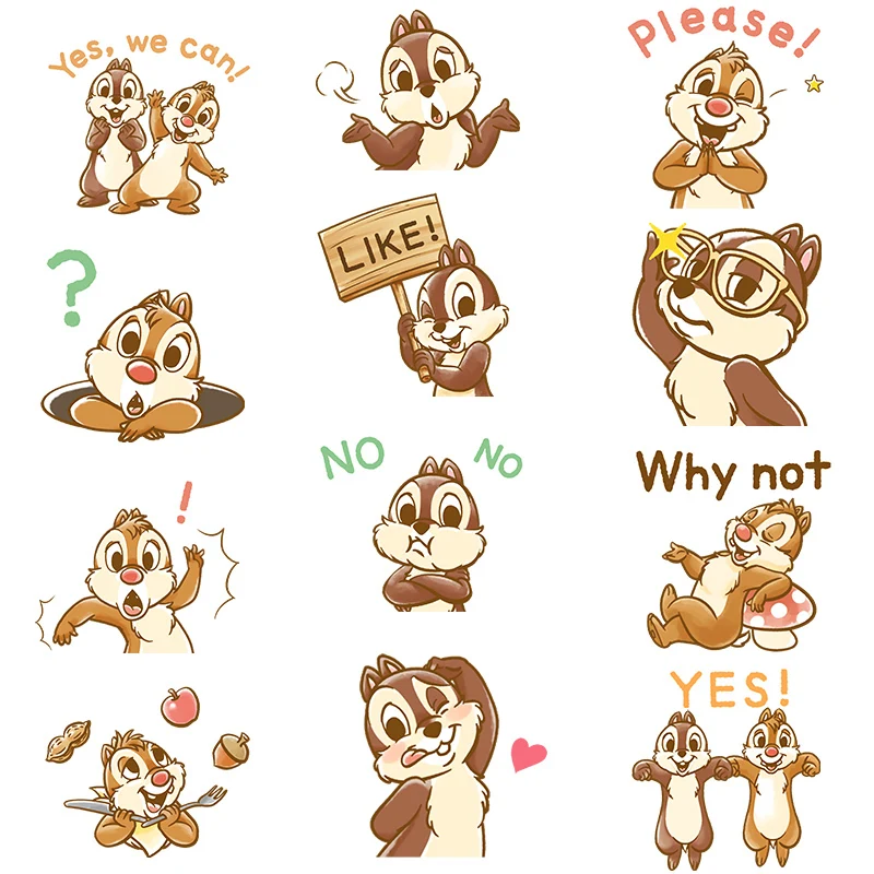 

Cute Animal Chip 'n' Dale Squirrel Iron on Transfers Patches Baby Anime Heat Transfers Patch Clothes Child T-shirt Diy Stickers