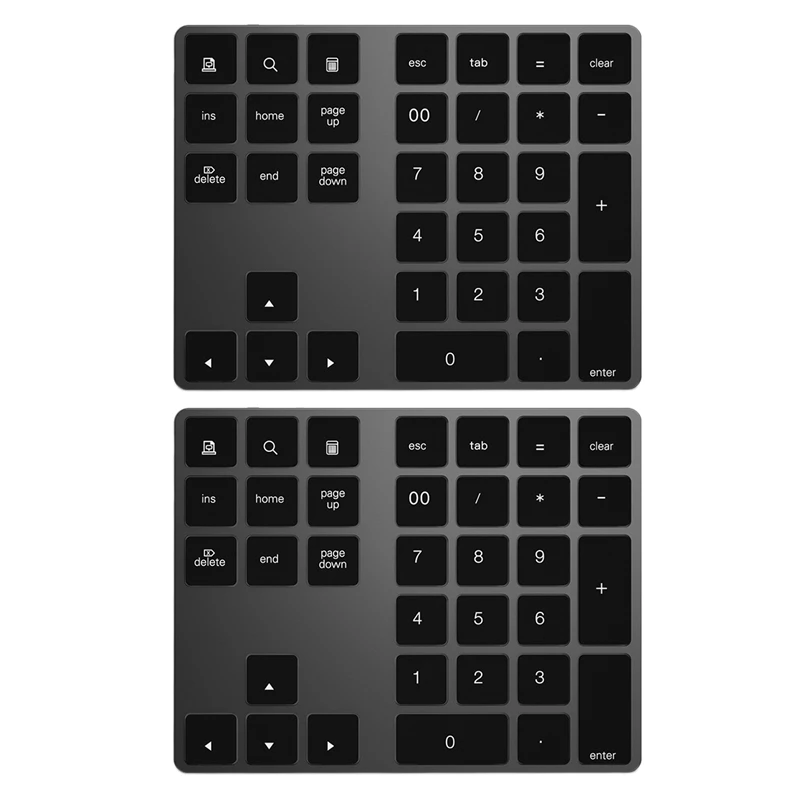 

2X Bluetooth 3.0 Wireless Numeric Keypad 34 Keys Digital Keyboard for Accounting Teller Windows IOS Mac OS