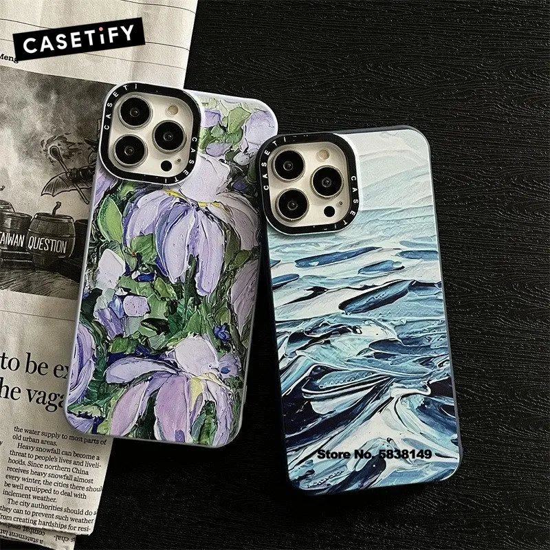 

CASETIFY модный брендовый чехол для телефона с цветами для Iphone 11 12 13 14 Pro Max Plus SE 2020 прозрачный артистичный ударопрочный