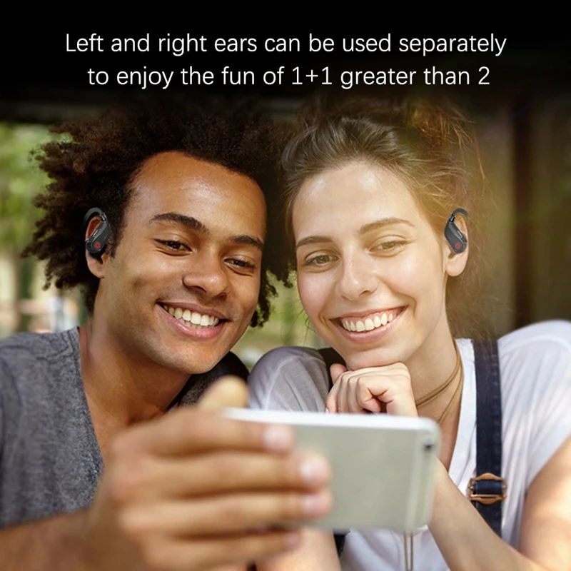 Лучшие предложения Bluetooth 5.1 наушники с дисплеем LED, звук 9D стерео, крючки для ушей, беспроводные наушники для Huawei P30 Pro Xiaomi Note 7 Mi 9.