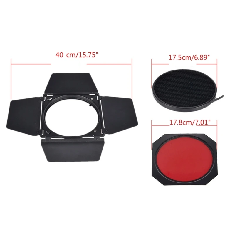 Дверь сарая с сотовой решеткой и 4-цветным гелевым фильтром для 7-дюймового