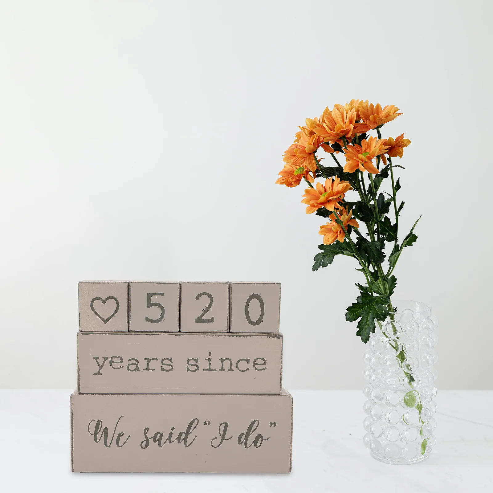 

Countdown Calendar Wedding Blocks Mrs Perpetual Wooden Bridal Block Date Day Antique Desktop Forever Advent Down Sign Until Days