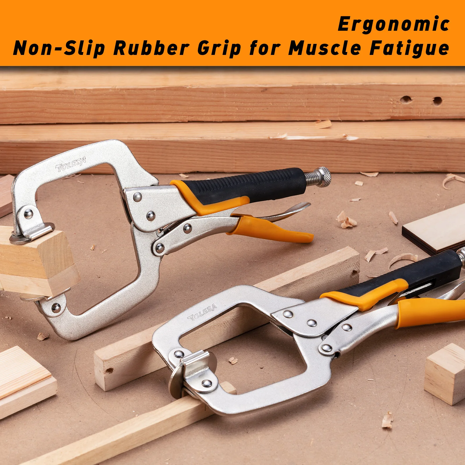 TOLESA 6-дюймовый торцевой зажим: сверхмощный металлический C-образный зажим для