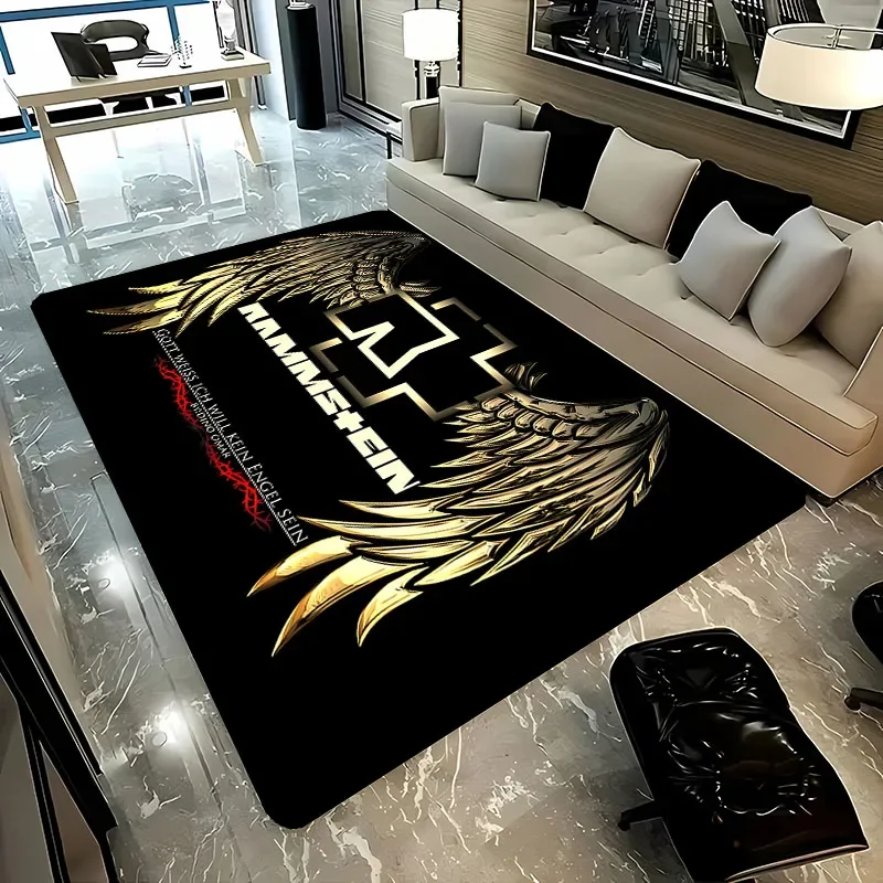 3D HD Printing Room Carpet T-Rammsteins Living Rugs Bedroom Sofa Doormat Kitchen Decor Mat Kid Game Non-slip Floor Alfombra