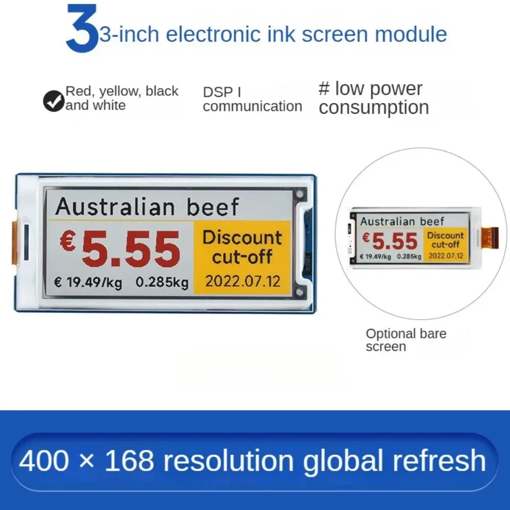 3-дюймовый модуль чернильного экрана красный желтый черный и белый Разрешение 400