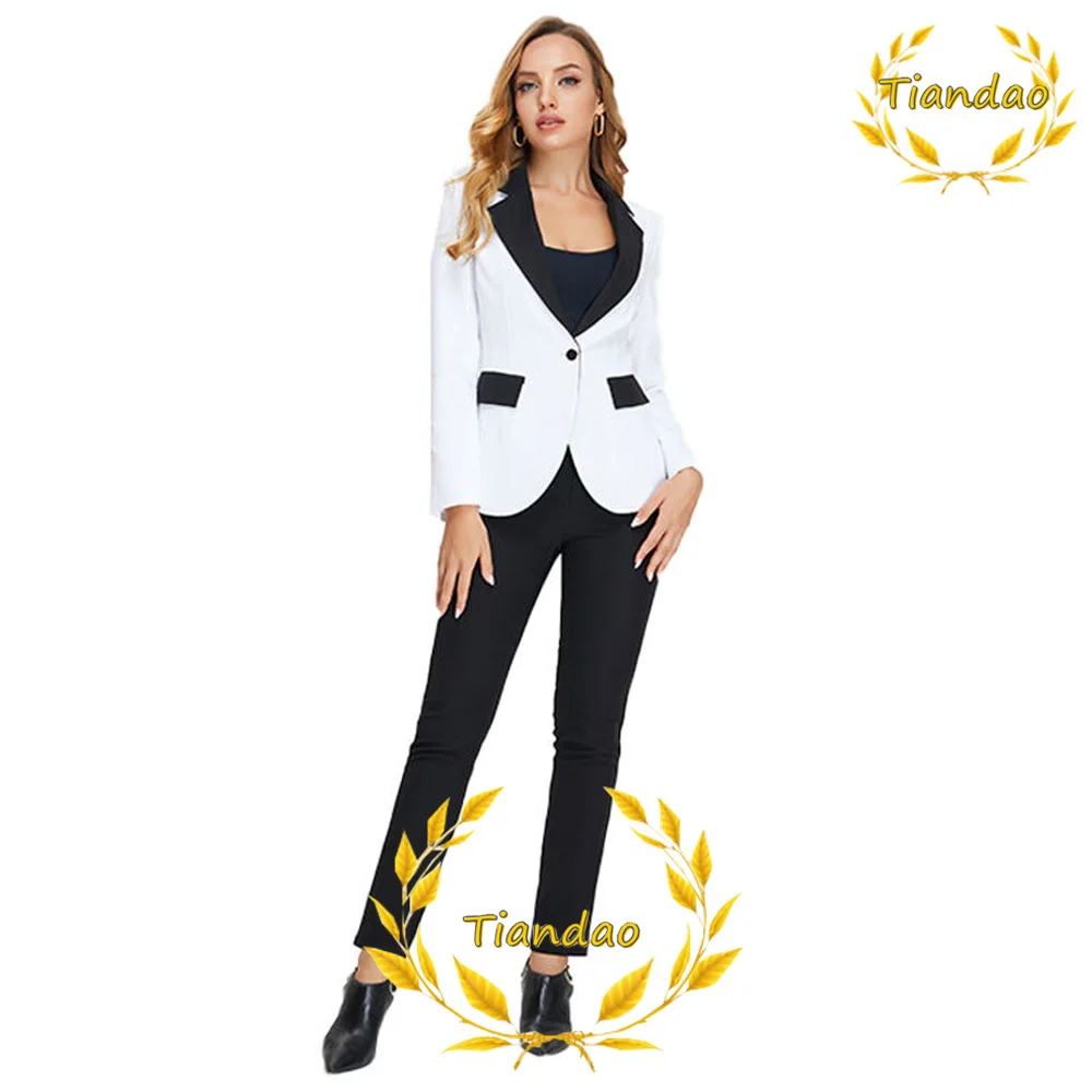 Женский деловой костюм офисная одежда пиджак и брюки комплект из 2 предметов