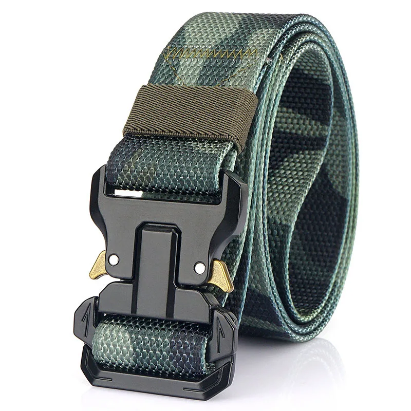 Fashion New Outdoor Tactical Nylon Woven Belt Double Ring Fast Off Buckle No Hole Adjustable Belt Manufacturer Wholesale 2581