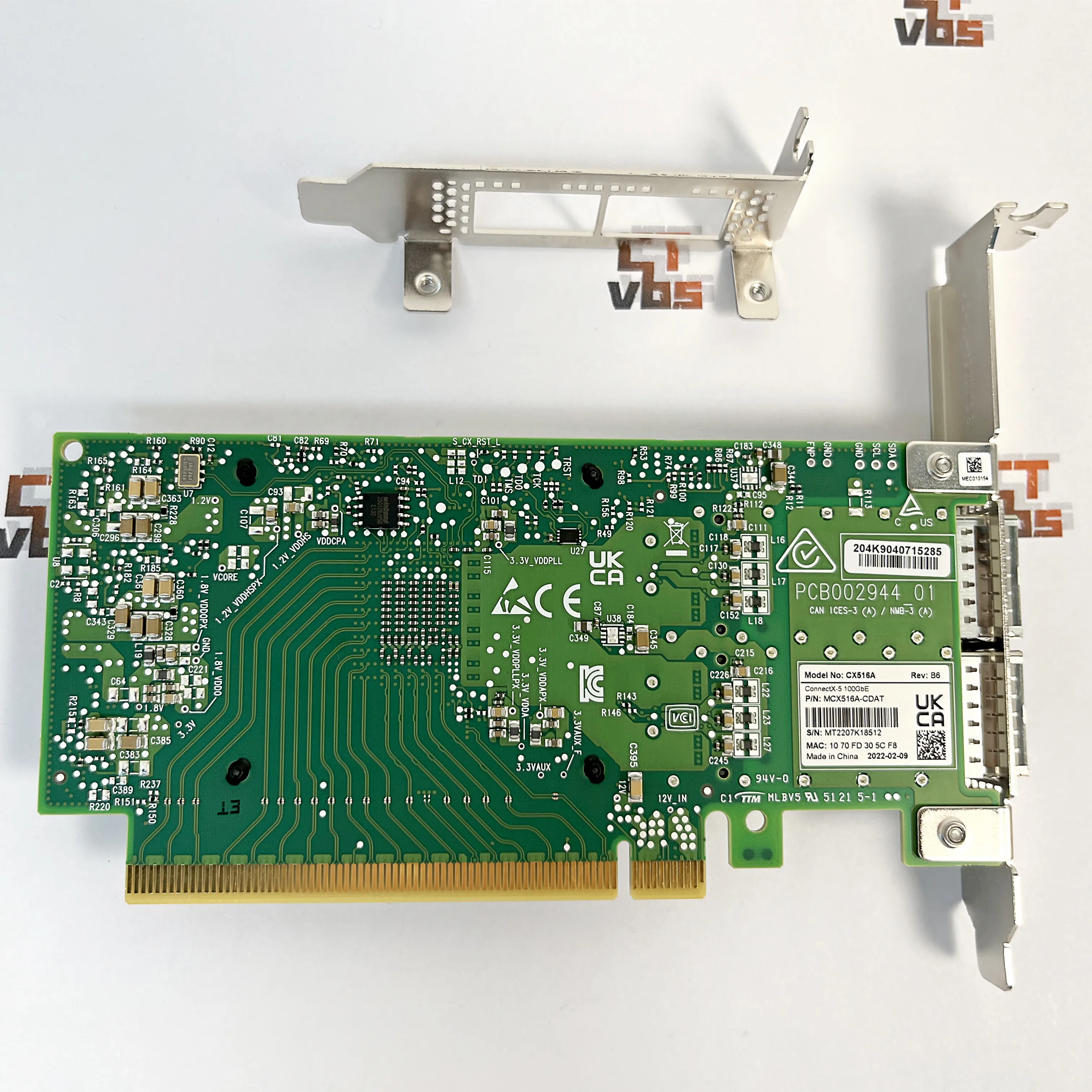 MCX516A-CDAT Mellanox ConnectX-5 100GbE CX516A Dual Port QSFP28 Network Adapter