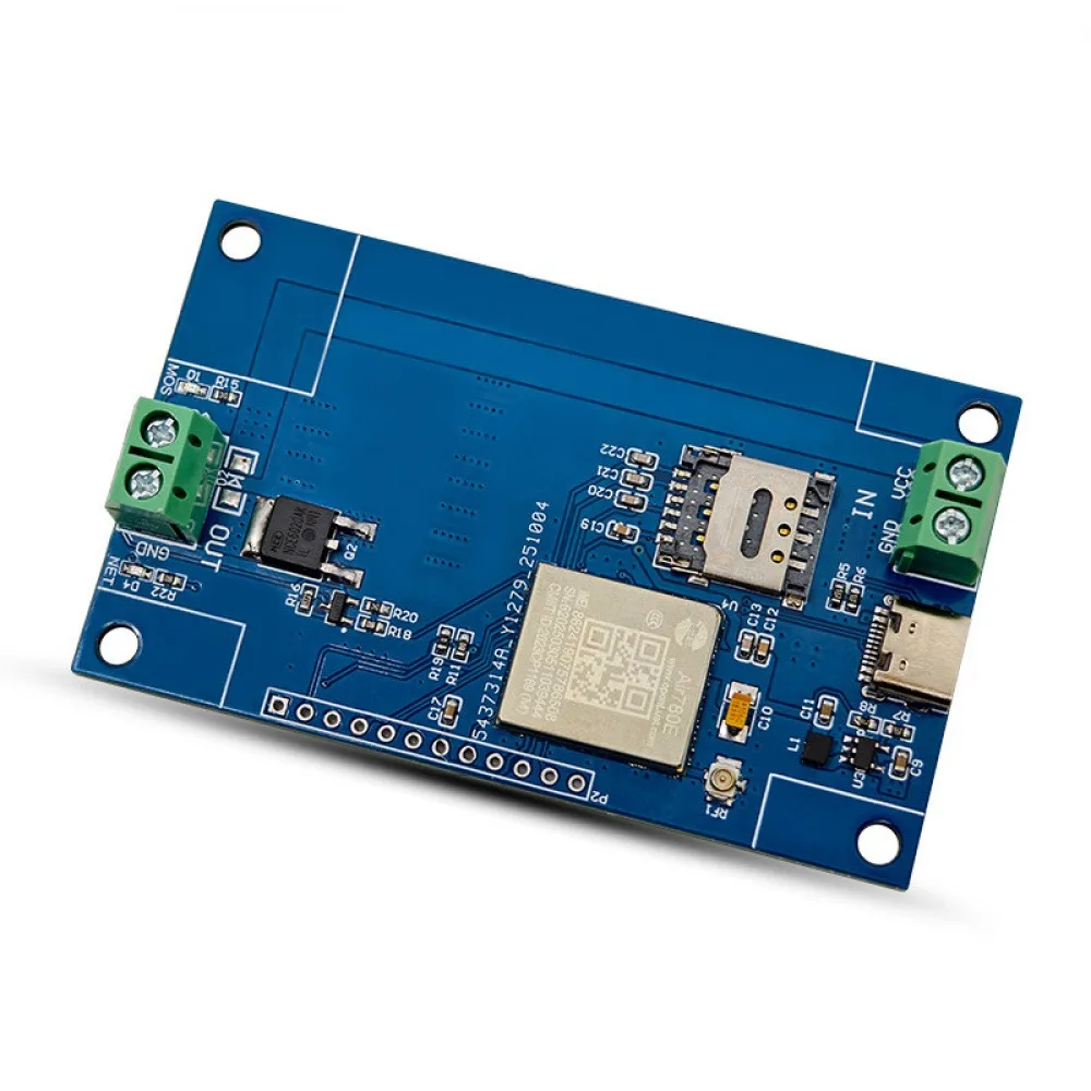 Фото Модуль переключателя MOS с одним каналом 4G AIR780E, питание DC5-60V, N-MOS, слот для Nano SIM, поддержка AT-команд, для вторичной разработки №1