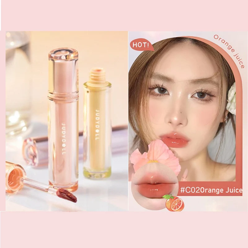 

Judydoll Cherry Pink Mirror Water Lip Gloss Lip Glaze Jelly Transparent Oil Waterproof Liquid Lipstick Nude Clear Tint 15 Colour