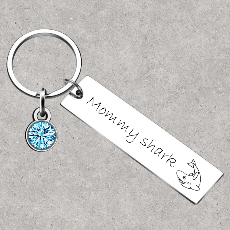 Hot Inspirational Gifts Keychain mommy shark Key Rings best mom ever mother Gifts