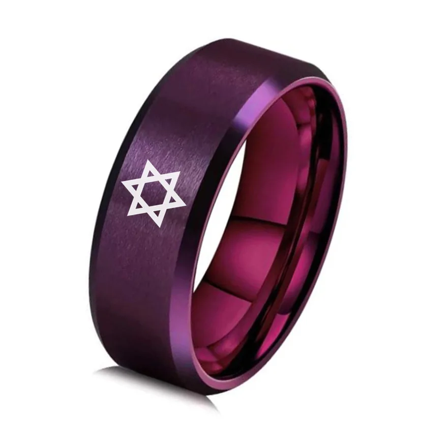 MLBRING 8mm Retro Stainless Steel ISREAL UKRAINE Alphabet Ring for Men and Women