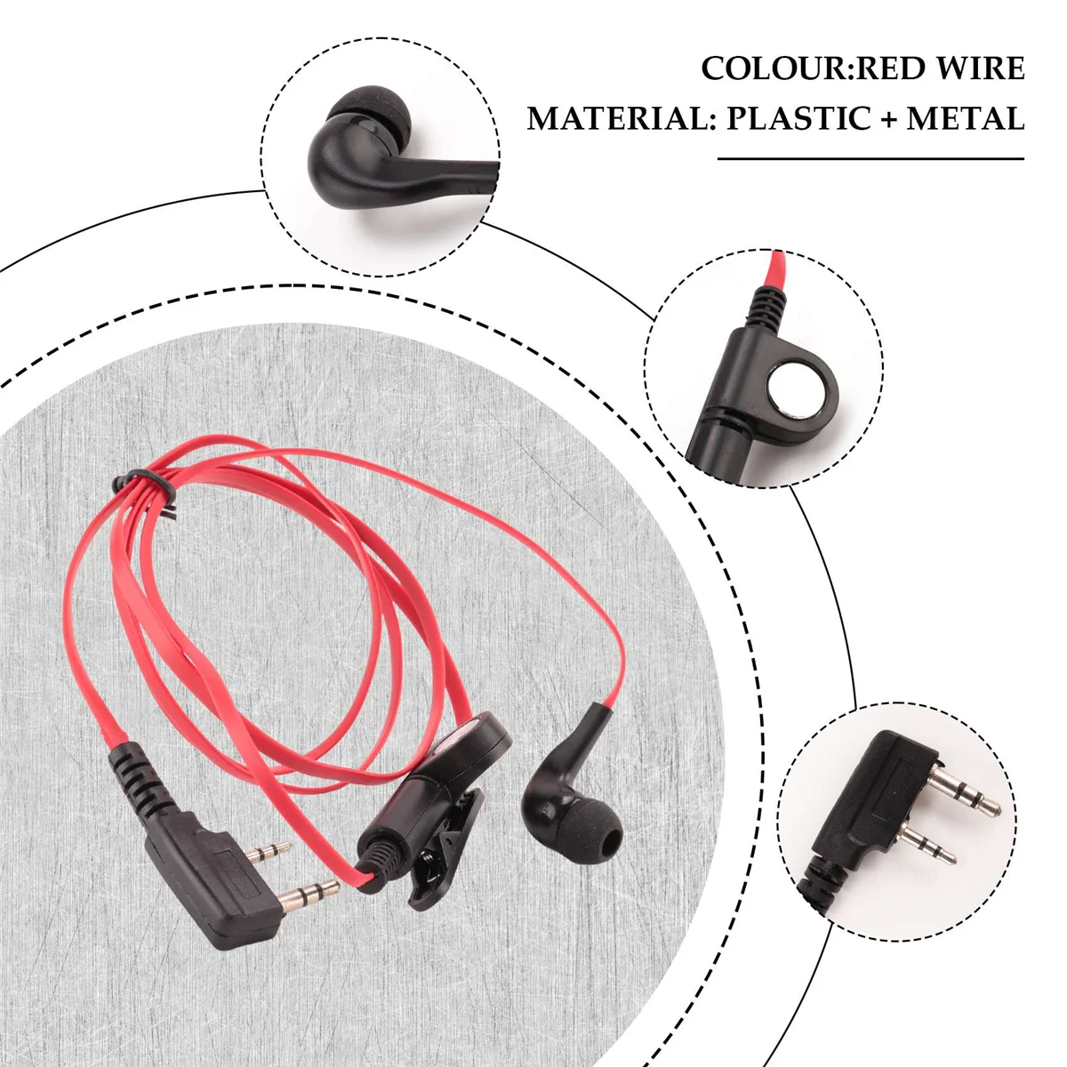 2-контактный стиль лапши наушники-вкладыши с разъемом K гарнитура для Baofeng Uv5R Bf-888S