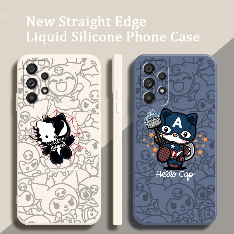 

Hello Kitty Spiderman Venom Liquid Rope Funda Phone Case For Samsung A73 A53 A33 A52 A32 A23 A22 A71 A51 A21S A03S A50 A30 5G