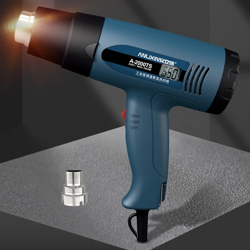 2000W LED Intelligent Digital Display Hot Air Gun Hair Dryer Industrial Electric Tool Portable Temperature Regulating Heat Gun