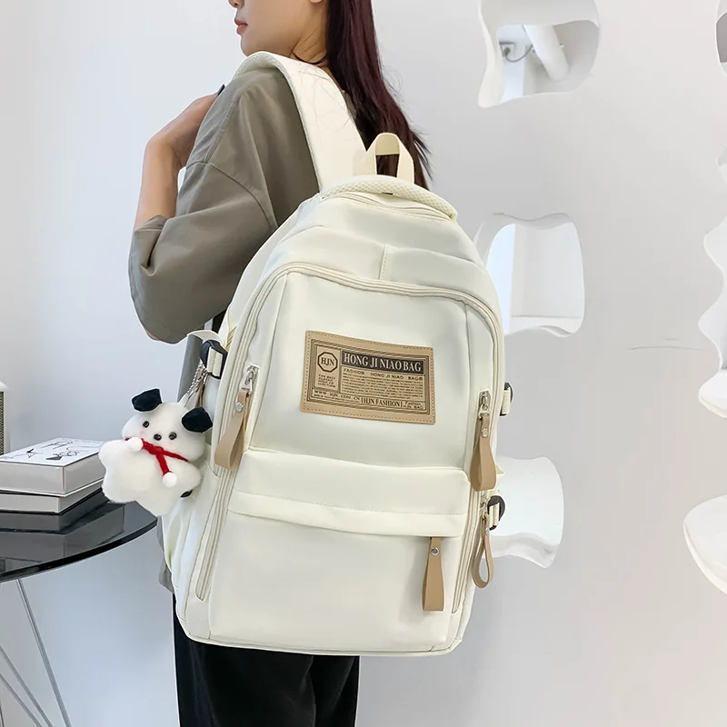 

Korean Style Backpack 14 In Fashion School Education Fresh And Sweet Airpillow Straps Solid Backpacks Bags For Women New Arrival