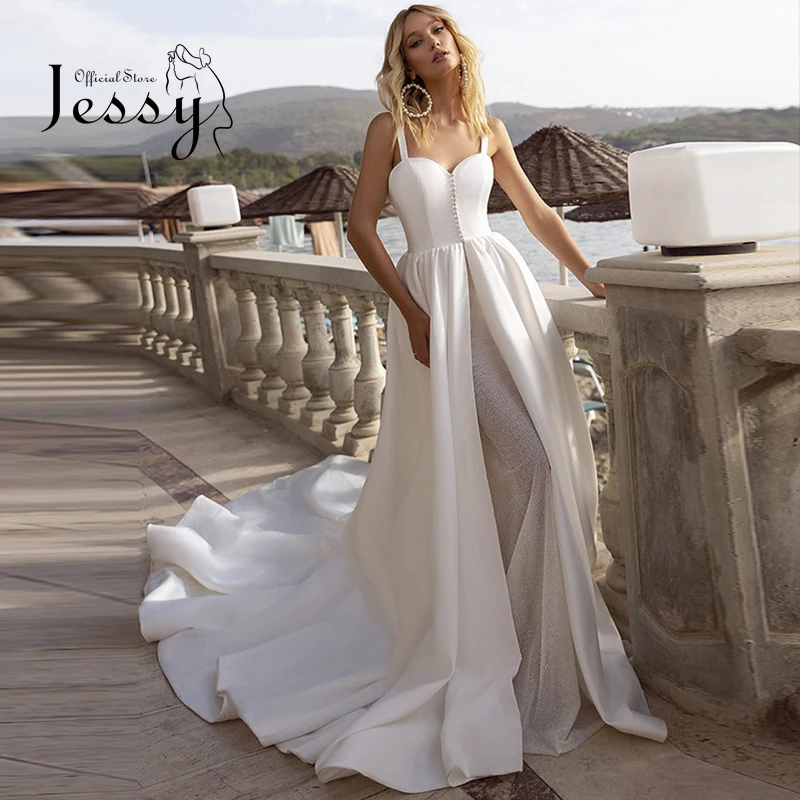 

Elegant Wedding Dress Organza With Embroidery A-line Floor Length Train Ball Gown O-neck Corset Sleeveless Bridal Gowns Button