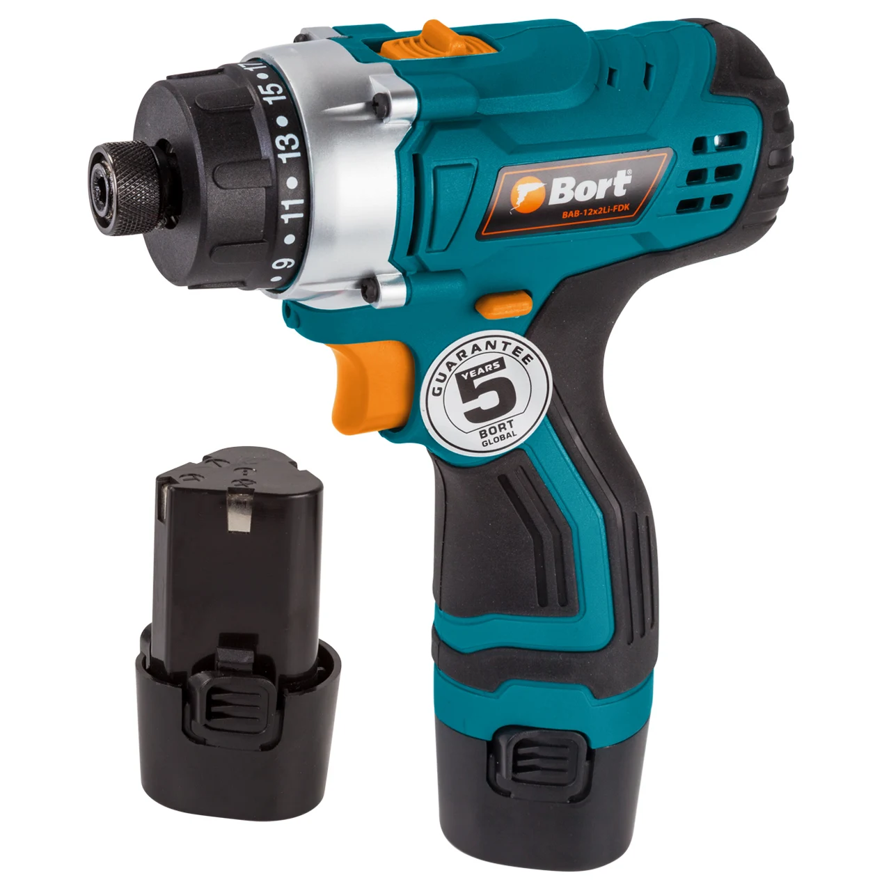 Дрель шуруповерт аккумуляторная Bort BAB 12x2Li FDK (две Li ion батареи 12В патрон под биту