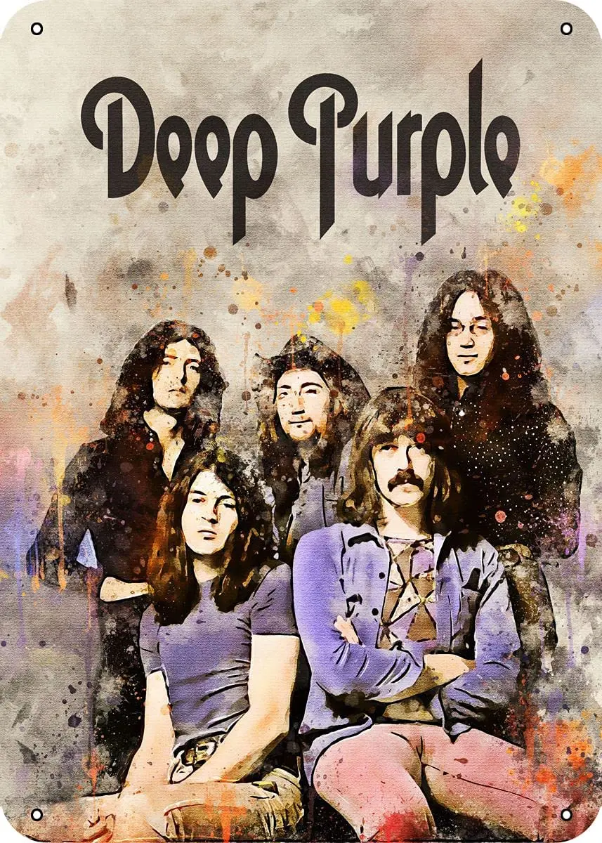 

Legendary Rock Band Deep Purple Metal Tin Sign 8" X 12" Wall Decor