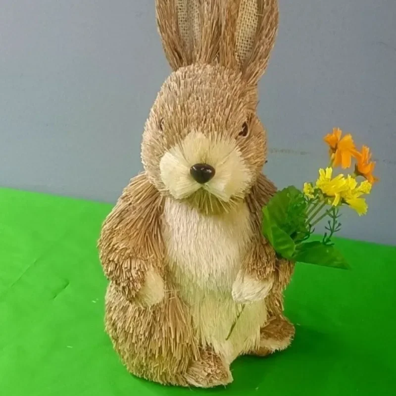 Лесной пасхальный подарок семья соломенных кроликов маленькое милое кумедное